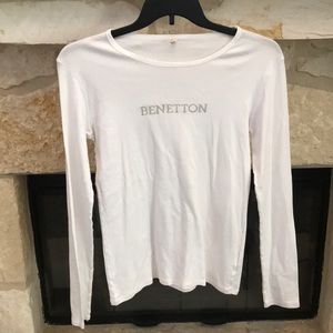 NWOT. Benetton white tee.